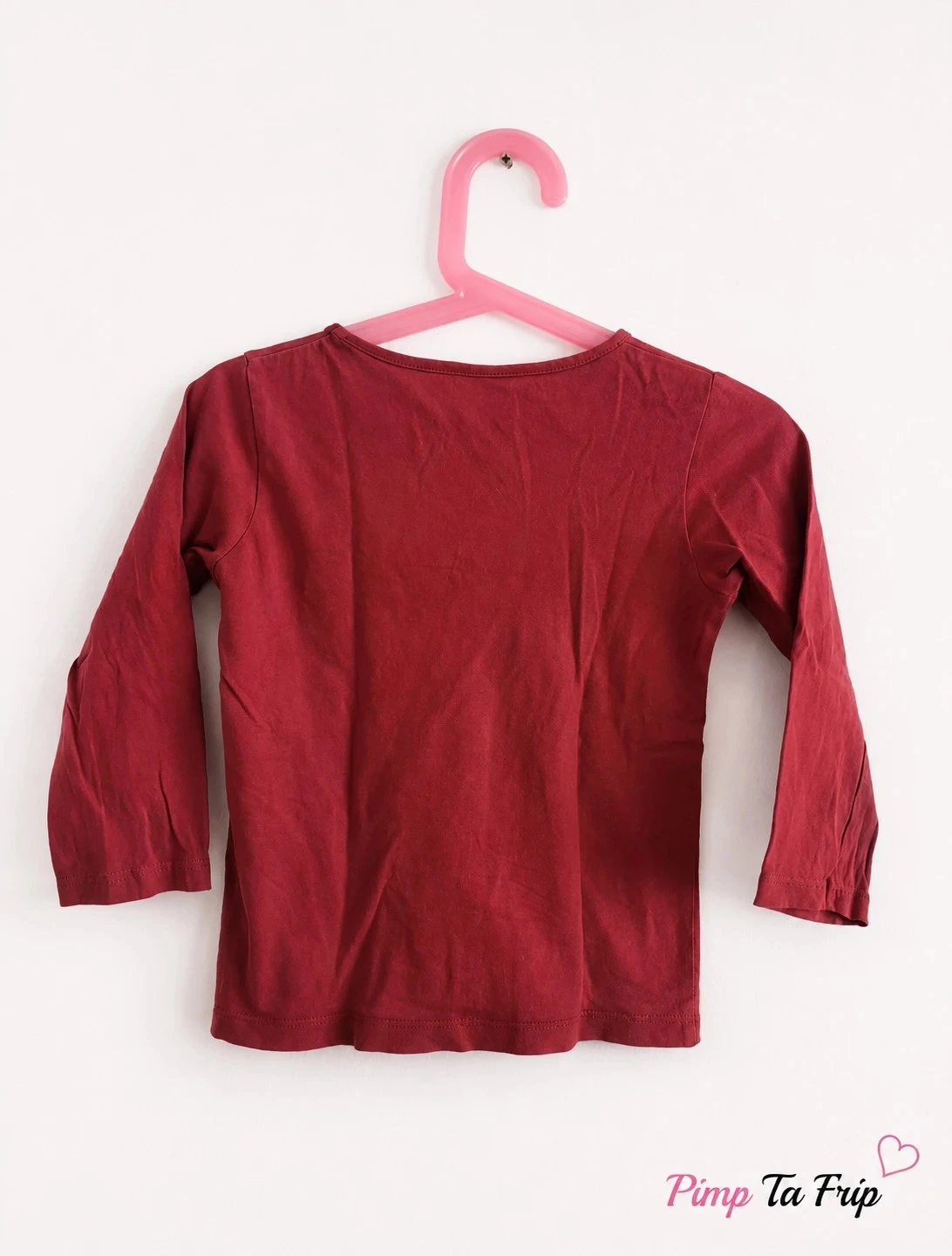 Lange mouw T-shirt meisje Love is all – 3/4 jaar – Baksteen rood – photo 3
